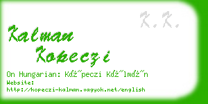 kalman kopeczi business card